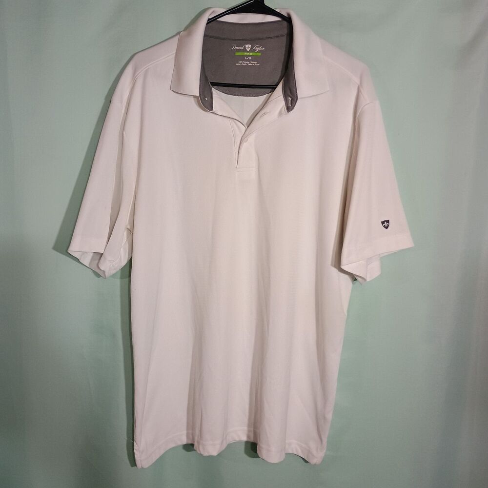 Men’s White Polo Shirt – Short Sleeve Classic Collared Casual Golf Shirt